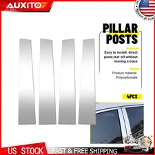 4pc For 19-24 Dodge RAM 1500 Chrome Door Window Pillar Posts Sticker Trim Covers