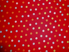 Multicolor Dots on Red BTY X 44" # 39505 by Moda Fabrics BT Yard X 44" Cotton 9