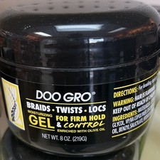 DOO GRO Braids Twists Locs Moisturizing Hair Gel, Firm Hold, Olive Oil 8 oz