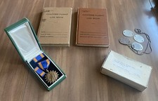 WWII USN Air Medal Grouping with EARLY GREEN CASE, Flight Logs, Dog Tags, & More