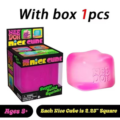 NeeDoh Nice Cube Squishy Stress Relief Sensory Toy Anti Stress Cube Box