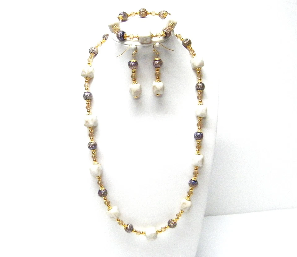 Cerámica Tannish Cuadrada con Cristal Marrón Polvo Donut Resina Cuentas Cuello/Brazalete/Orejero Foto 2 de 4