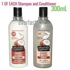 Alberto Balsam Coconut & Lychee Shampoo AND Conditioner 24HR FRAGRANCE,2 X 300ML 16.50 per litre