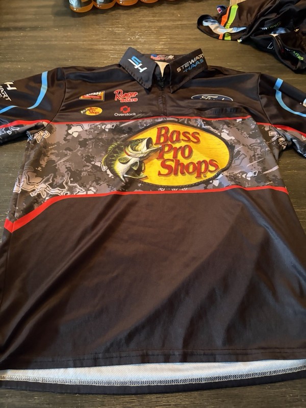 Noah Gragson #10 Signed  Bass Pro Shops Winchester Crew Shirt Medium 