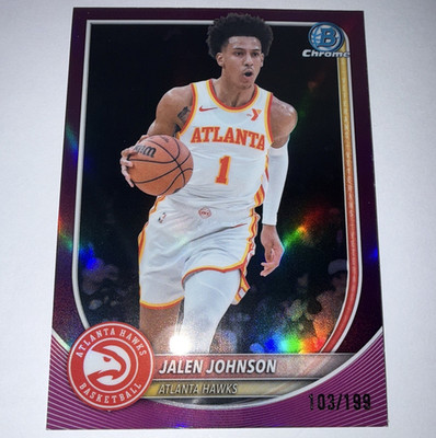 Topps 2025-26 Bowman Chrome Jalen Johnson Purple 103/199 #BCV-85 Hawks