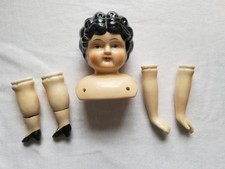 Vintage Porcelain Victorian Lady Doll Marked 5 Parts Head Legs Arms Hands Japan