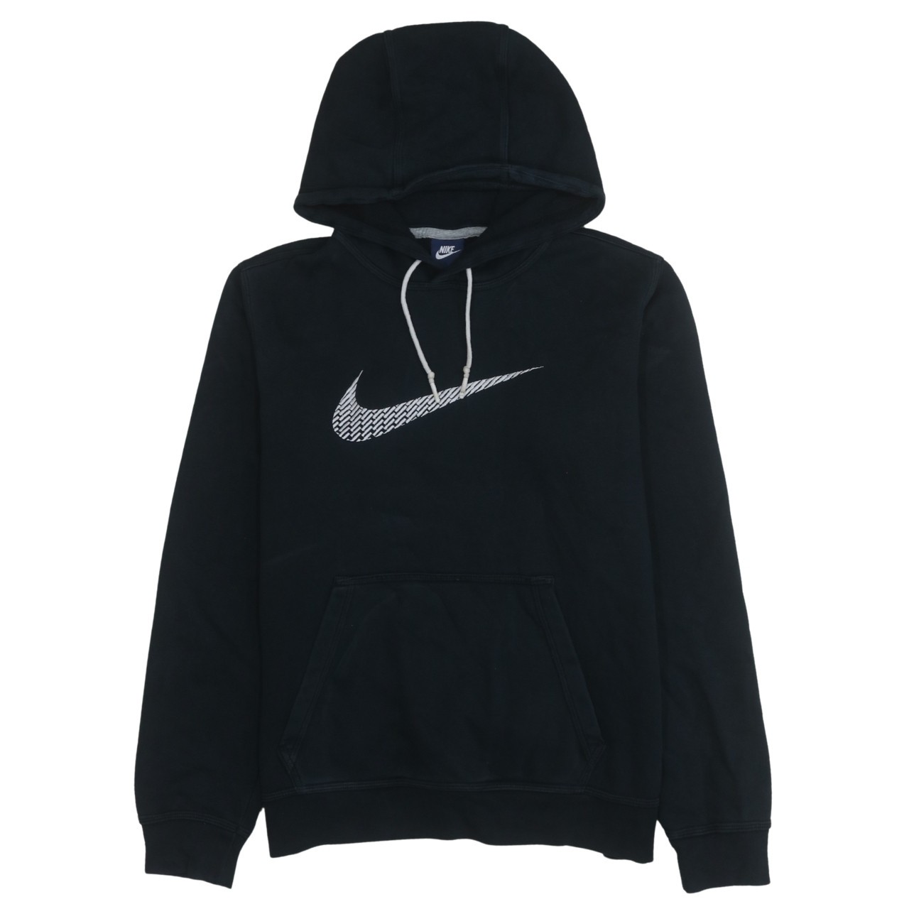 Nike Mens Hoodie Black Fleece Pullover Kangaroo Pocket Graphic Swoosh Logo M