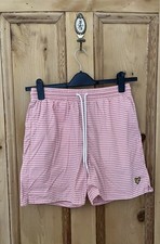 LYE & SCOTT swim Shorts Pink Striped size S small Men's Summer And swimming 