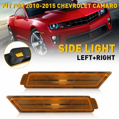 2X Amber Lens Front Side Marker Signal Lights Reflector For 10-15 Chevy Camaro Y - Picture 17 of 20
