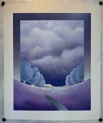 Purple Pastures I by Richard Henson- New/Old Stock Vintage Print , Athena 1987