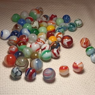 56 Marbles In Lot Peltier Akro German UV Zebra Master Vitro Etc