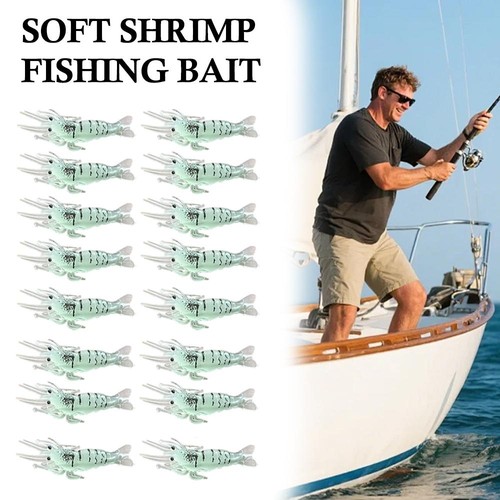 Shrimp Fishing Simulation Soft Prawn Lure Hook Tackle Bait Sea Lures HOT, - Picture 7 of 17