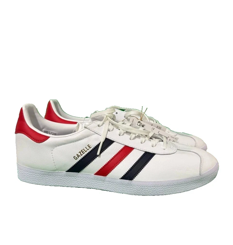 Misura 13 adidas H06389 Originali Gazzella Basso Uomo Sneakers Bianco Rosso