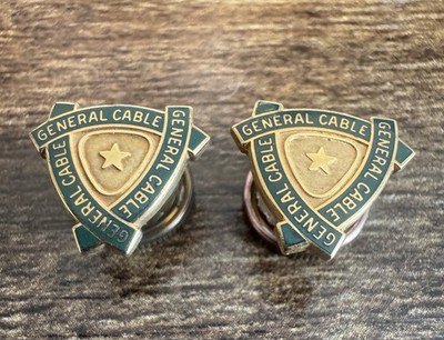 Vintage General Cable Company Employee Lapel Pins - 10k Gold Filled