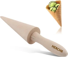 Wood Cone Roller Pizzelle Krumkake Ice Cream Mold 