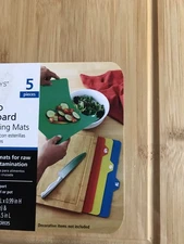 Mainstays Bamboo Made Cutting Board With Flexible Mats 5pc