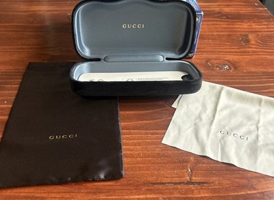 New GUCCI X Large Black Velvet Sunglasses Eyeglasses Case 