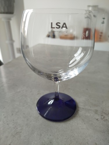 LSA International Coro Design Cobalt Blue Base Balloon Gin Glass