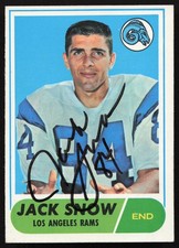Jack Snow Autographed 1968 Topps Rookie Card #184 Los Angeles Rams. rookie card picture
