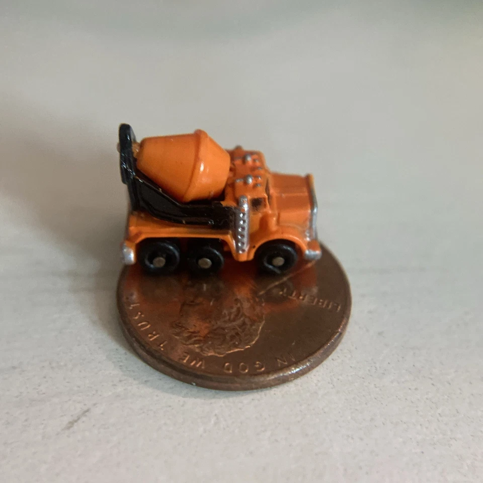 Vintage Galoob Micro Machines Micro Mini Insider Cement Truck Orange - Image 4 of 4