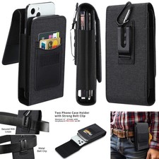 Cell Phone Holster Dual Layer Pouch Belt Clip Case w/Card Slot For Galaxy S10 5G