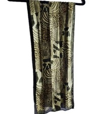 Vintage Animal Print Silk Scarf Zebra Snake