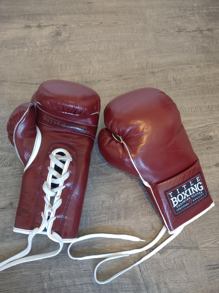 16oz TITLE Boxing Old School Leather Lace-Up Sparring Boxing