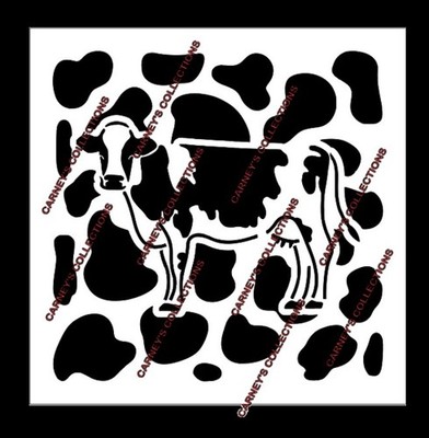 White Plastic Stencil - Cow (ROA93) (8'', 9'', 10'', 11'' or 12'')