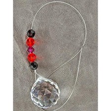 Crystal Suncatcher with red, Purple and Black Crystals