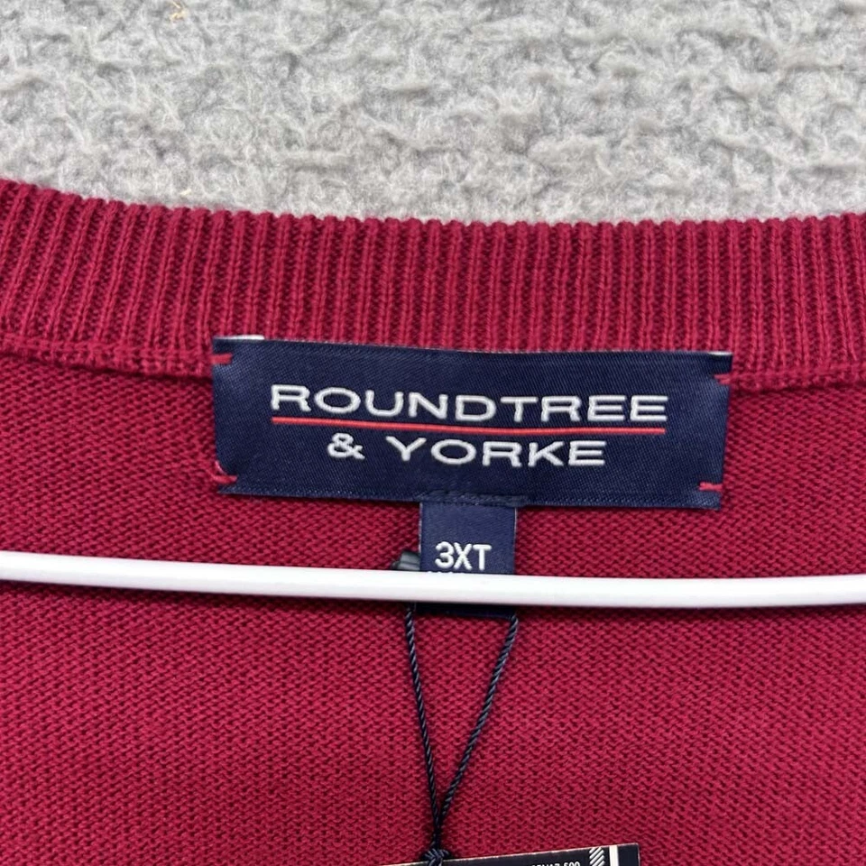 Suéter Roundtree & Yorke Para Hombres 3XLT Harringbone Rojo Cuello en V Chaleco Nuevo con Etiquetas Foto 2 de 4