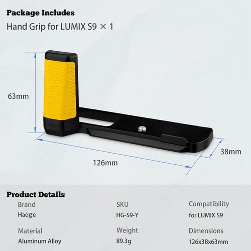 Haoge HG-S9-Y Handle HandGrip for Panasonic LUMIX S9 Camera Yellow - Picture 7 of 7