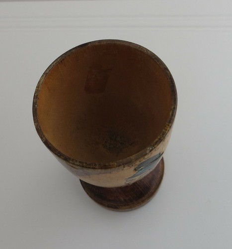 VINTAGE TREEN WOODEN / WOOD EGG CUP - PAINTED SOUVENIR - COULD BE USED FOR DICE - Picture 3 of 12