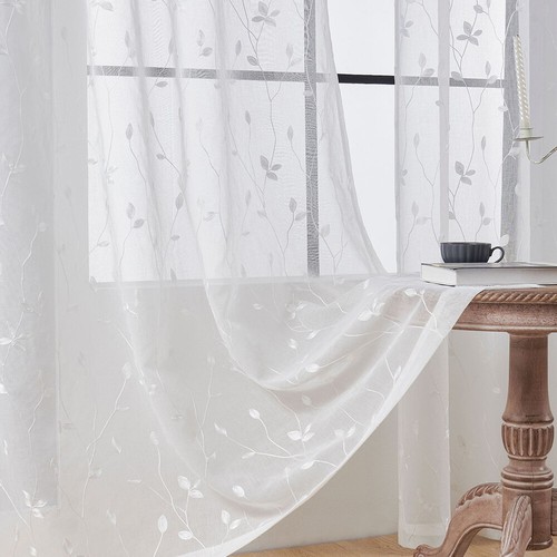 2/1 Piece 4 Colors Sheer voile Window Elegance Curtains drape treatment 4 Sizes‡ - Picture 10 of 26