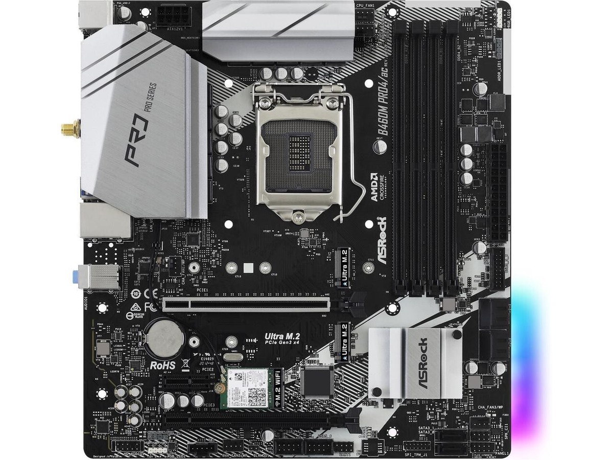 ASRock B460M Pro4/ac LGA 1200 Intel B460 SATA 6Gb/s Micro ASRock B460M Pro4/ac LGA 1200 Intel B460 SATA 6Gb/s Micro