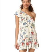 Minkpink Garden Party Dress XS NWT One Shoulder Floral NEW
