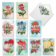 10 Asst'd Set Blank Friendship Cards w/Envelopes 10 Designs - Timely Thoughts
