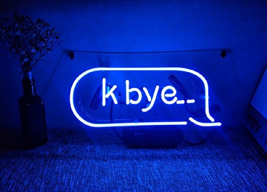US STOCK 14" K Bye Acrylic Neon Sign Light Lamp Decor Man Cave Beer Bar