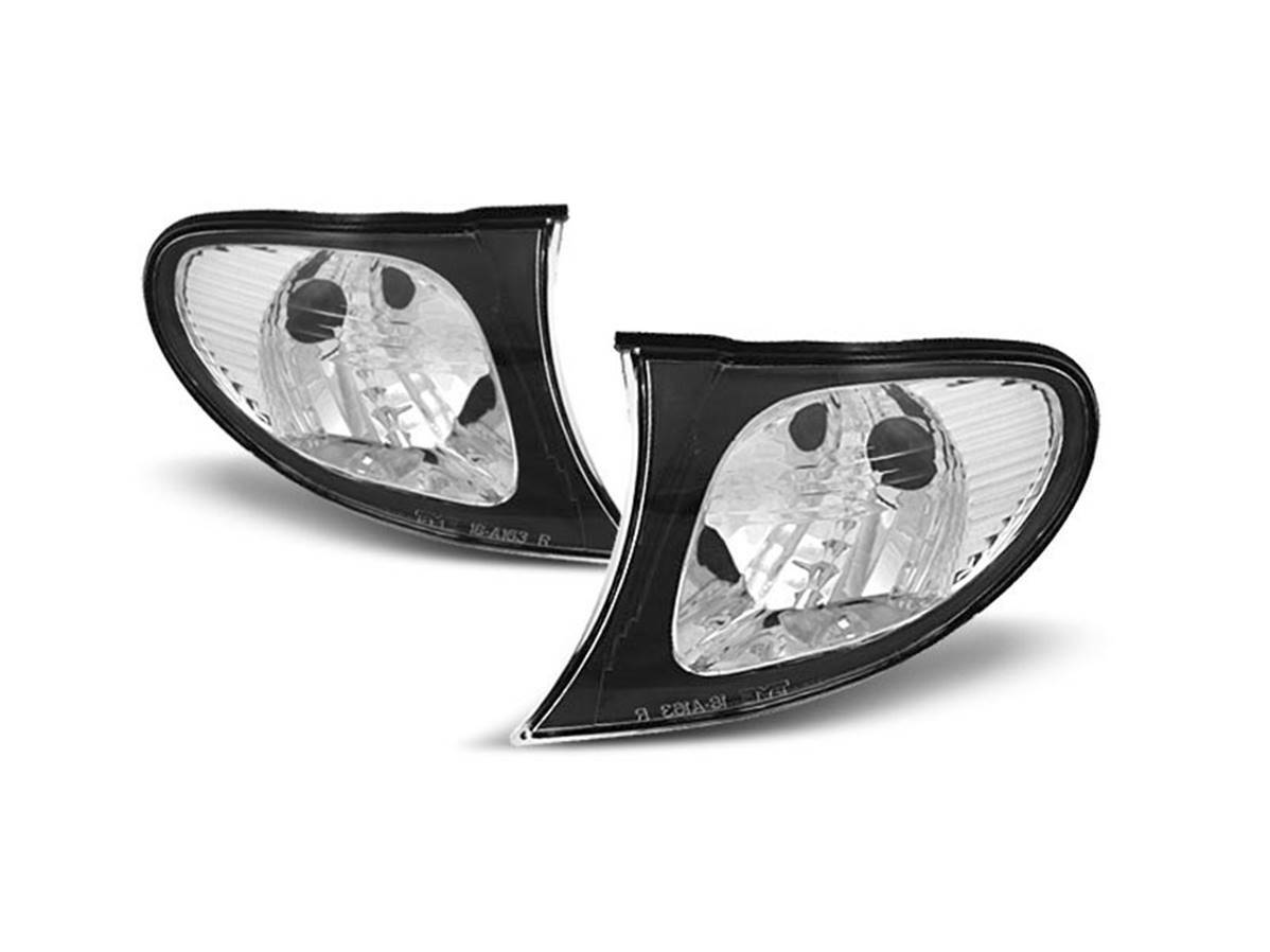Clignotants E46 Berline Remplacement Phares Fissurés Finition Chrome Noir pour Série 3