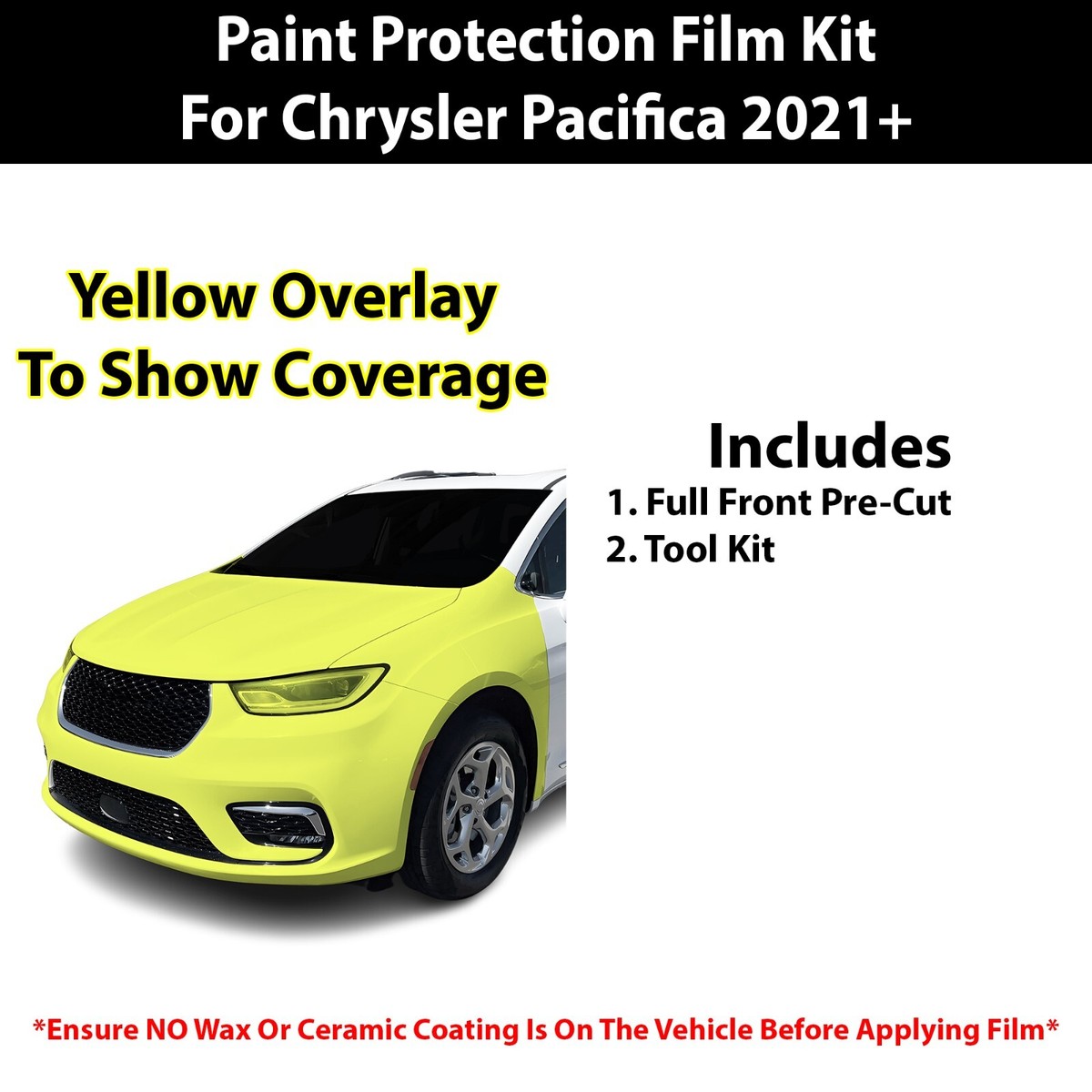 Kit Film Protection Peinture PPF Prédécoupé Pour Chrysler Pacifica 2021 - TPU 8.5mil - Neuf
