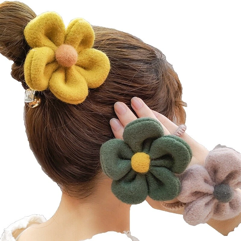 Wool Blend Hair Scrunchies for Women