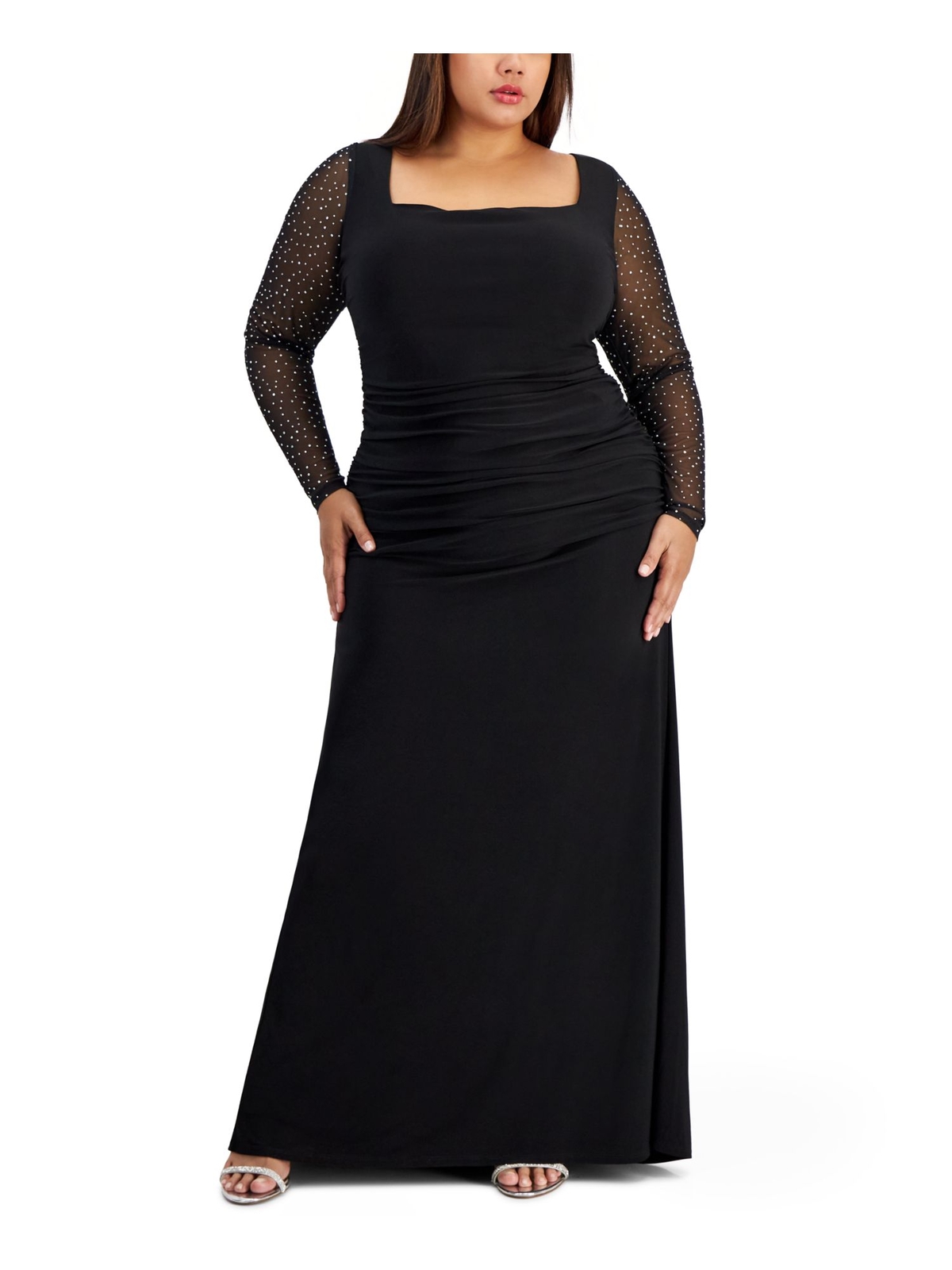 Женское черное вечернее платье CITY STUDIO на шнуровке с открытой спиной и подкладкой Plus 24W