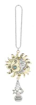 Ganz Gold & Silver SUN & MOON Car Charm ''Shine BRIGHT'' 8'' Long