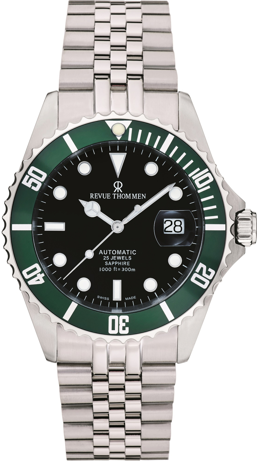 Revue Thommen 17571.2234 XL Diver Automatic black green silver Men's Watch NEW