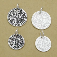 925 Sterling Silver Om mani padme hum Charm Mantra Meditation Bracelet Pendant