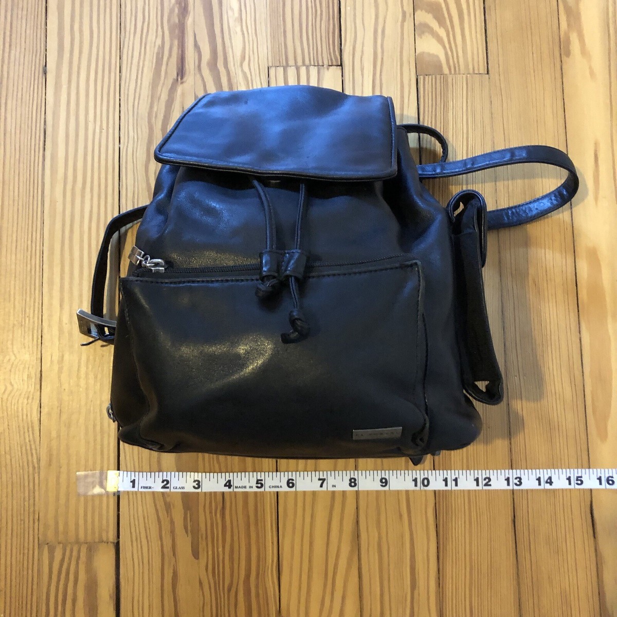El Portal backpack El Portal Classic Black Leather Backpack | eBay main image 4