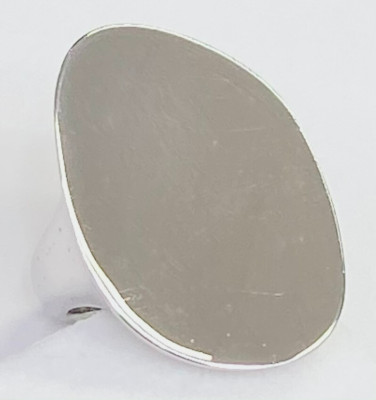 HSN Bianca Milano Sterling Silver Fancy Oval Concave Ring Size 5