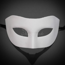 White Simple Elegant Masquerade For Men Mask Costume Prom Party Mask