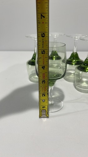 Sasaki Harmony Citron Green 5.25” Wine Glasses - Set of 5 Vintage MCM Drinkware - Picture 13 of 16