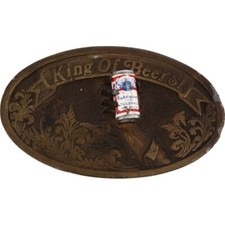 Budweiser Beer Bud Light Western Cowgirl Cowboy Biker 12 70s Vintage Belt Buckle