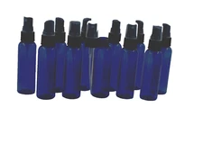 2 oz Blue Plastic Spray Bottles & Fine Mist Spray 12 pack Refillable Travel Size